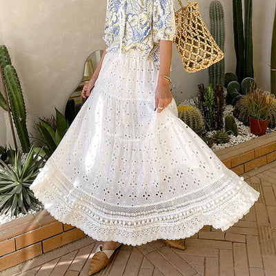 Embroidered Eyelet Skirt