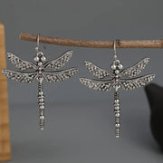 Dragonfly Earrings Carved Design