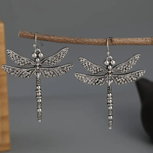 Dragonfly Earrings Carved Design