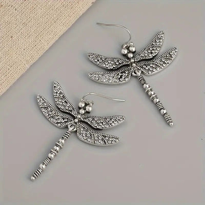 Dragonfly Earrings Carved Design